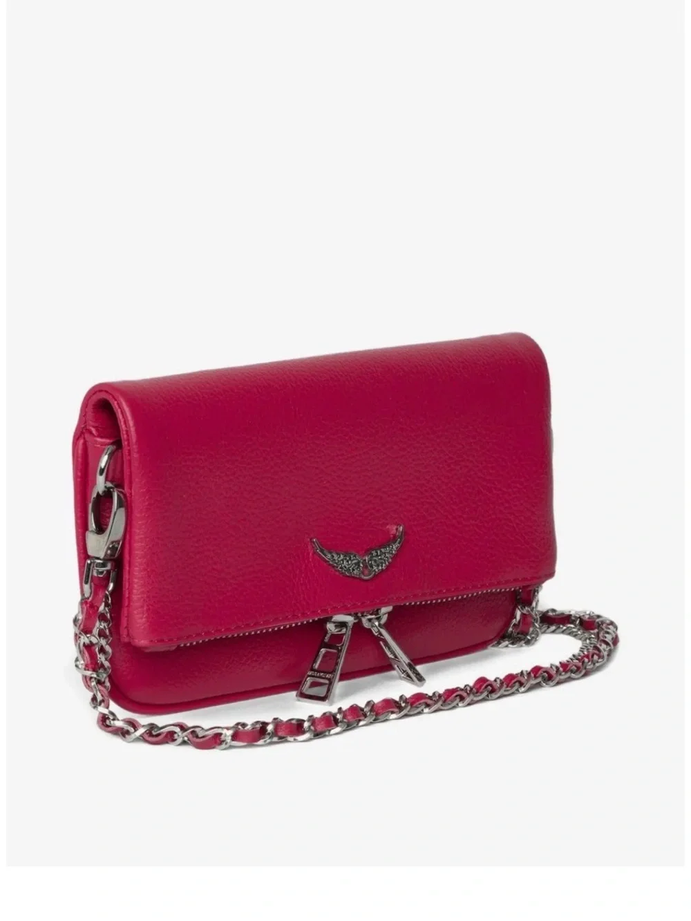 Zadig & Voltaire Rock Vintage Patent Clutch Red